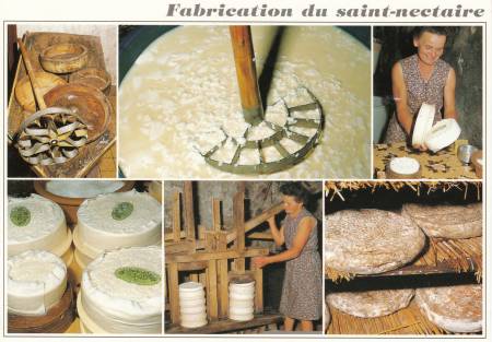 Fabrication traditionnelle du saint-nectaire. Auvergne (Puy-de-Dme -  Cantal). Les outils : Le menove, le pouse et les moules.